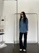 Bold denim loose fit shirt