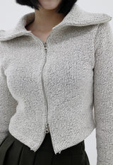 ボカシニットビッグカラーカーディガン / Bokashi Knit Big Collar Cardigan (2color)