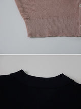 Dry Touch Collar Short Sleeve Knit Cardigan (4color)