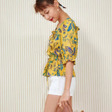 [Banana Leaves Blouse] Mustard (6626224144502)