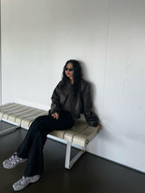 Hazelnut leather jacket