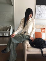 Hijo レザーカットクロスショルダーバッグ