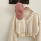 [3color] FLUID BALLOON V-NECK CARDIGAN