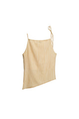 アンバランスホルターノースリーブ / UNBALANCED HALTER SLEEVELESS (BEIGE)