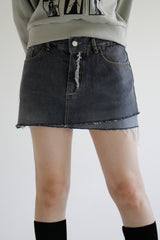 フォルドデニムスカート/folded denim skirt