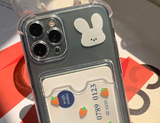 モチラビットホワイトキャロットカードストレージフォンケース