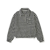 Overfit Hound Tooth Knit Anorak [BLACK] (6618825392246)