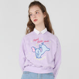 Stupid baby Crop Sweat-shirt [Lilac] (6535250837622)
