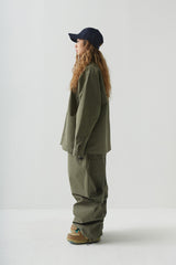ロゴカラーコットンベーシックジャケット/BSR2223FWJK065 LOGO COLLAR COTTON BASIC JACKET KHAKI