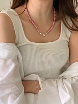 ノッティングピンクネックレス / [925silver] Notting pink Necklace