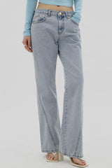 フレアライトブルーブーツカットパンツ / Flared light blue bootcut pants