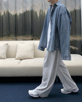 デニムオーバーサイズフィットシャツ/SI Denim Oversized Fit Shirt (2 colors)