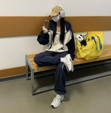 [BELLIDE MADE] Spring version. Raglan color zip-up hoodie
