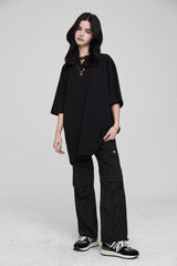 mii ロゴオーバーサイズTシャツ / mii LOGO OVERSIZED T-SHIRT BLACK