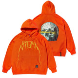 20 SKULL OVERSIZED HEAVY SWEAT HOODIE ORANGE / BLACK (4626269012086)