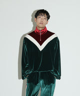 ベルベットトレーニングジップアップトップ  / velvet training zip-up top-GREEN (4175153627254)