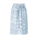 TIE-DYE DRAPING LONG SKIRT (White)