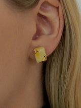 Holiday daily square ceramic earring(YG) (6642402033782)