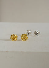 boom flower earring - silver