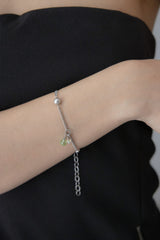 アップルグリーンポイントミックスチェーンサージカルブレスレット/Applegreen point mix chain surgical bracelet