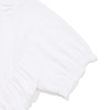 SHIRRING SLIM FIT T-SHIRT [WHITE]