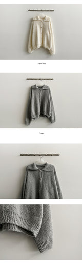 Soft Fluffy Knit Collar Button Cardigan
