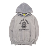 [UNISEX] Faux Shearling-Trimmed Cotton-Jersey Hoodie (Grey) (6656663257206)