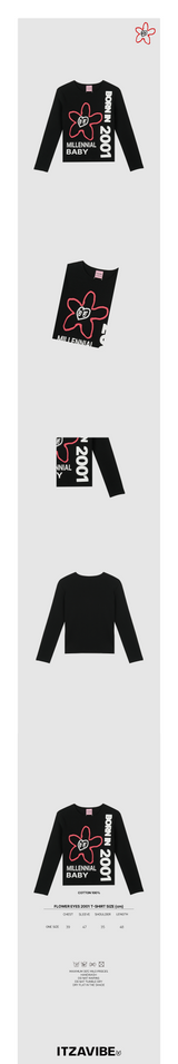 フラワーアイズ2001Tシャツ / FLOWER EYES 2001 T SHIRT - BLACK
