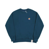 [UNISEX] Tie die flower dot smile white clip sweatshirt (6686421057654)