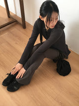 Thein corset strap slim hooded sweatshirt