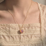 Crack heart necklace