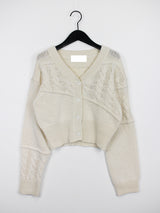 ブロック ニット カーディガン / Block knit cardigan (3color)