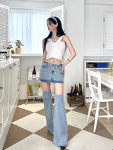 デニムミニスカートウォーマーセット/812. Denim mini sk warmer set