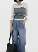 レイヤードシンプルチューブトップ / Layered simple tube top (4color)