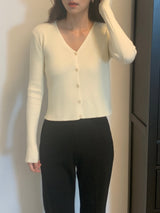 Milk Soft V neck Ribbed Cardigan
