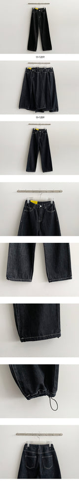 【XS～2XLの6サイズ!】裏毛ステッチセントデニムワイドパンツ