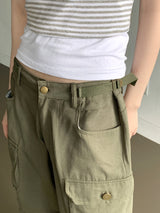 ポケットコットンロングワイドカーゴパンツ / Pruto Pocket Cotton Long Wide Cargo Pants