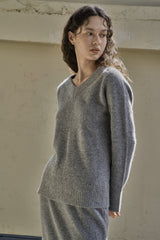 ウール Vニット/WOOL V-KNIT_GRAY