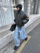 No.9842 snap wide light denim PT