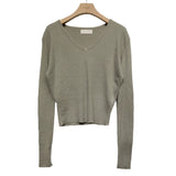 [WOOL]ウィンターウールベーシックVネックニット