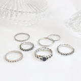 ブラックチェーンリングセット / Black chain ring set (7 set)