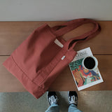 Twill simple line bag - brick