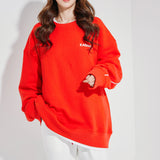 Oversize Back Line Sweat shirt Red (6600736243830)