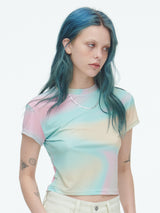オーバーザレインボーシャーベットクロップ半袖Tシャツ / Over The Rainbow Sherbet Crop T no.2