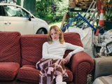 CHECK PATTERN KNIT LONG SKIRT [BROWN]