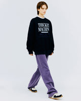 チケットマシンタイポスウェットシャツ/THICKET MACHINE TYPO SWEATSHIRT-NAVY