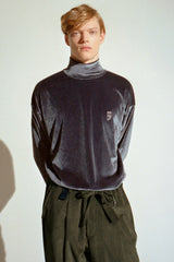 "PRE-ORDER 11/09~" DROP-SHOULDER VELVET TURTLE-NECK TEE / [プレオーダー11月09日〜] ドロップショルダーベルベットタートルネックTシャツ (4578690531446)