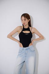 チェーンストラップボディスーツ/TOP(9358) Chain Strap Bodysuit