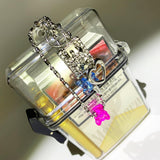 Summer gummy bear Cigarette & lighter case (bear pendant blue->green) (6672842260598)