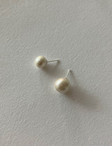 [92.5silver] cotton pearl earrings_ivory (2sizes)